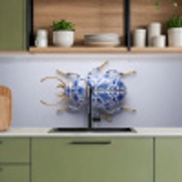 Kever - Delfts  - Blauw - Goud keuken achterwand 2 middel -sfeer3