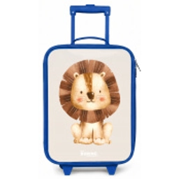 Leeuw illustratie met beige achtergrond Kinderkoffer - Blauw klein -zz3dotto