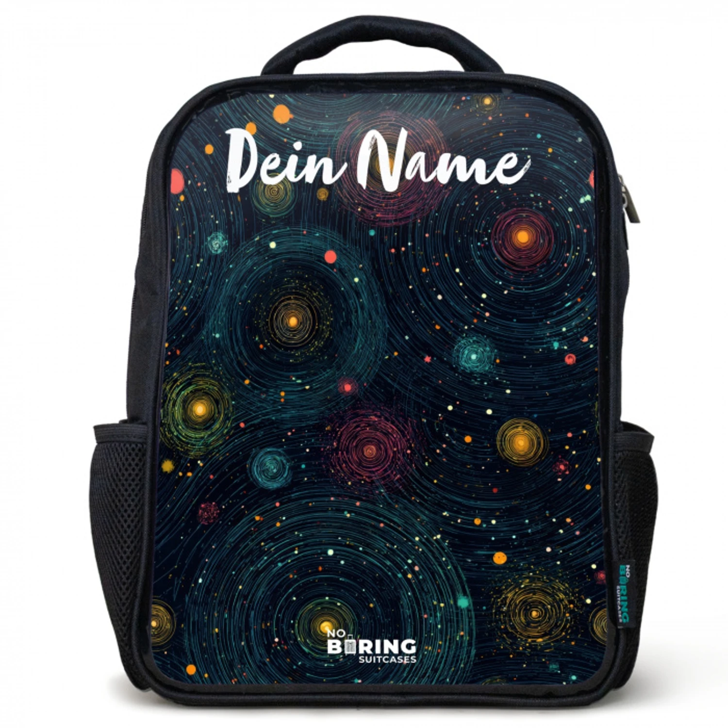 Sterren - Planeten - Kleurrijk Rugzak - Zwart middel -3d