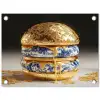 Delftsblauw - Goud - Burger tuinposter los doek klein -3d