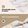 Wit - Goud - Marmer - Aders Inductie beschemer met haakjes klein 777 -ky-schoon-nl