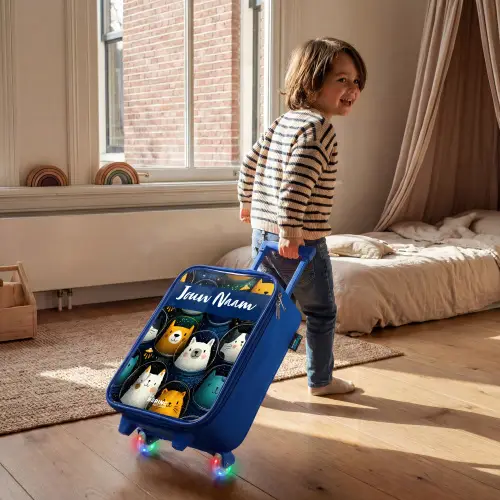 Dieren - Sterren - Planeten - Astronaut Kinderkoffer - Blauw klein -sfeer1