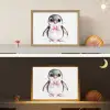 Pinguïn - Strikje - Roze - Dier Light Box met batterij (Wandlamp kind) middel -sfeer3_kind