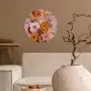 Schilderij - Bloemen - Rustiek - Roze Wandcirkel behangsticker klein -sfeer1