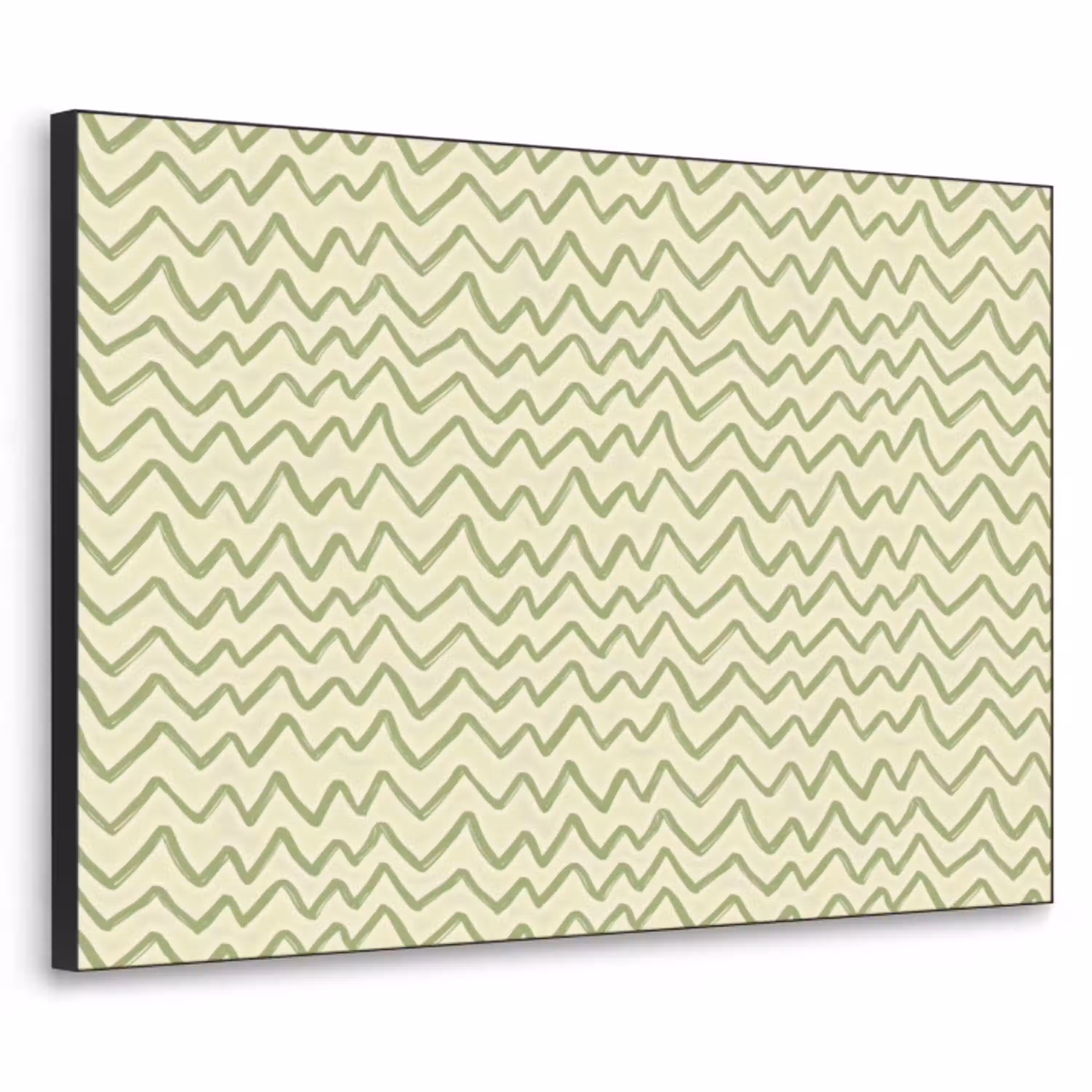Saliegroen - Zigzag - Handgetekend - Patroon Textielframe zwart klein 947 -3d