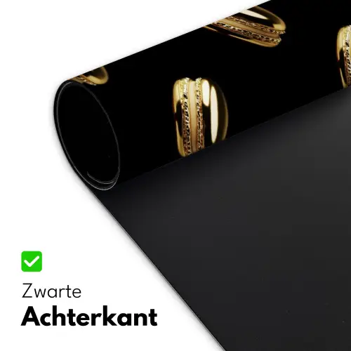 Macarons - Patroon - Goud - Zwart Muismat XXL klein -sfeer2