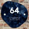 Blauwe bloemen - Modern Naambord Organisch middel -sfeer10
