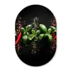 Chilipepers - Basilicum - Blaadjes - Rood Wandcirkel Ovaal Forex klein -3d