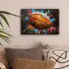 Graffiti - Rugby - Kleurrijk - Rugbybal canvas 2cm klein -sfeer1