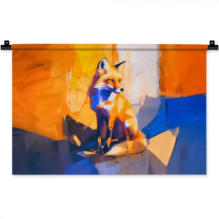 Vos - Oranje - Vormen - Abstract Wandkleed katoen klein -zz3d