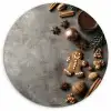 Winter - Kerst - Beton - Gingerbread man Wandcirkel kunststof plaat 5mm dik klein -3d