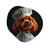 Bruin - Kok - Hondje Wandcirkel Organisch Plexiglas middel -3d