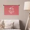 Lijnillustratie - Kersen - Tak - Wit Wandkleed katoen klein -sfeer4