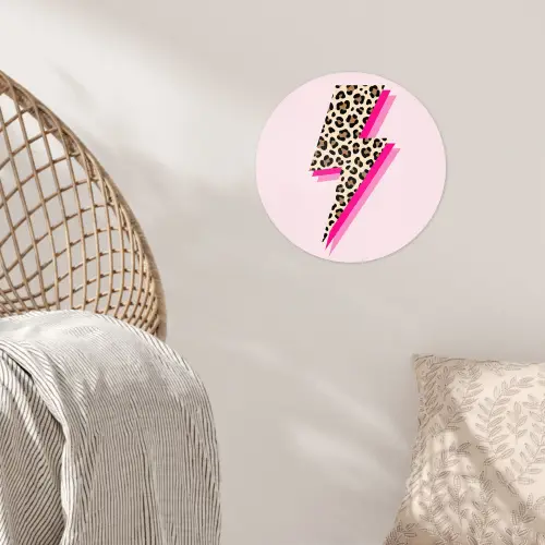 Stippen - Roze - Bliksem Wandcirkel behangsticker klein -sfeer4