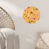 Bloemen - Geschilderd - Geel Wandcirkel behangsticker klein -sfeer4