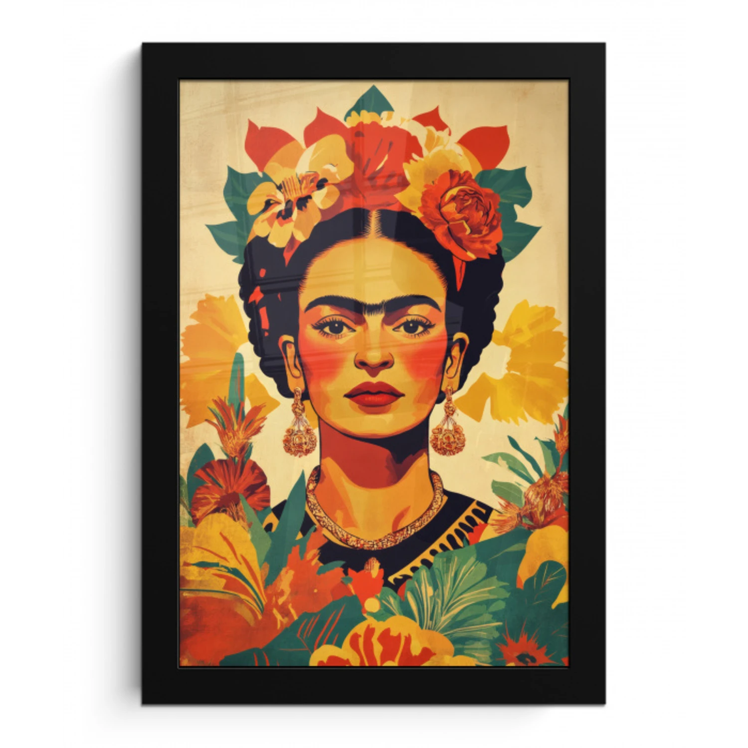 Vrouwelijk - Bloemen - Sieraden fotolijst zwart zonder passe partout klein -3d