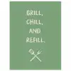 Grill - Groen - Zomer - Quote poster papier klein -3d