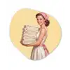 Handdoeken - Vrouw - Jurk - Roze Wandcirkel Organisch Forex 3mm klein -3d