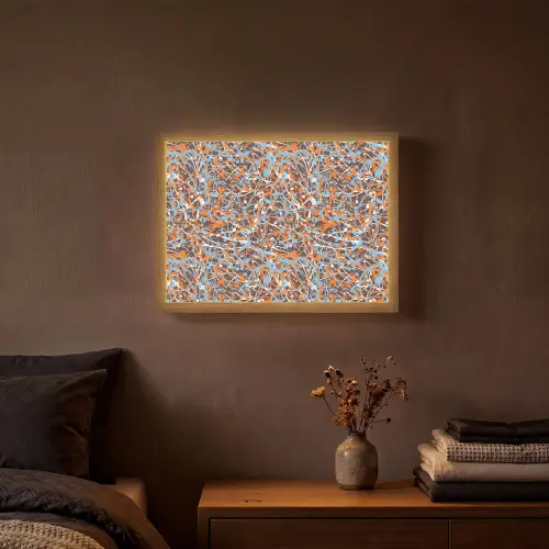 Blauw - Waterverf - Chaos Light Box met batterij (Wandlamp) middel 907 -sfeer4