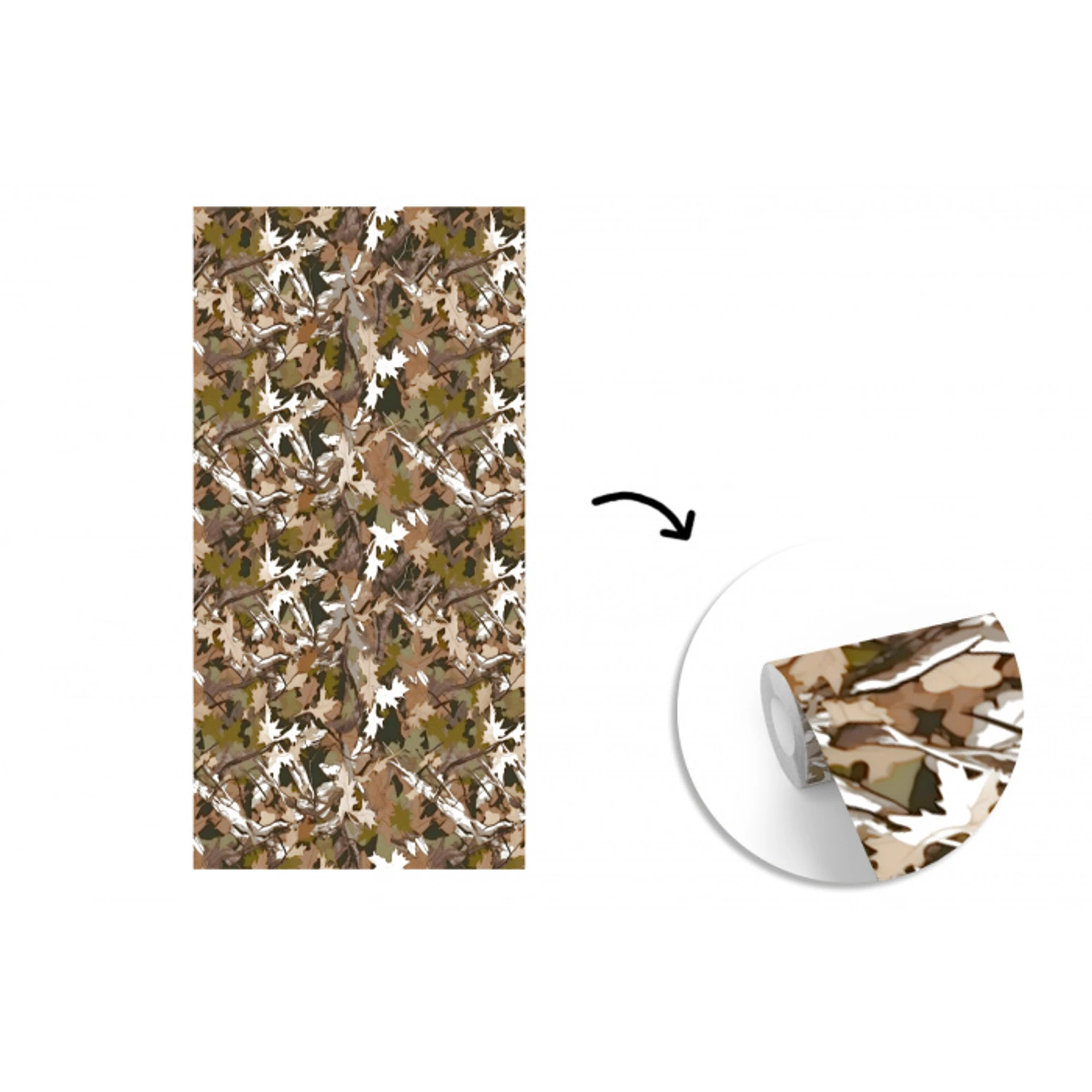 Herfst - Bladeren - Camouflage fotobehang vinyl groot 64 -3d