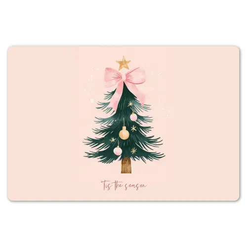 Christmas Season - Kerst - Kerstboom - Roze Placemat vinyl groot -zzsfeer1_Kitchenyeah-website