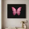Vlinder - roze - Elegant Textielframe zwart klein -sfeer2