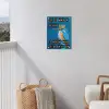 Vogel - Decoratie - Ijsvogel - Blauw tuinposter los doek klein -sfeer8