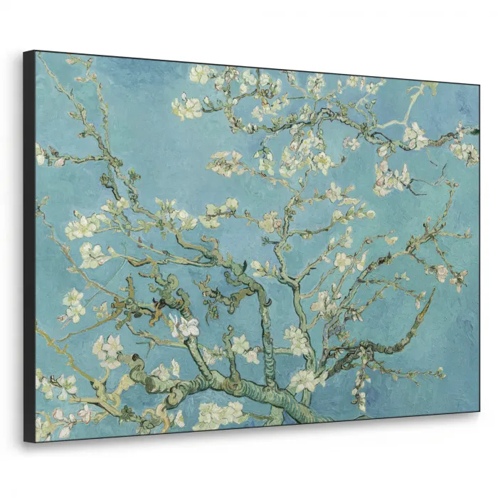 Amandelbloesem - Van Gogh - Kunst - Bloemen Textielframe zwart klein -3d