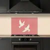 Duiven - Wit - Sierlijk keuken achterwand spatscherm klein -sfeer1
