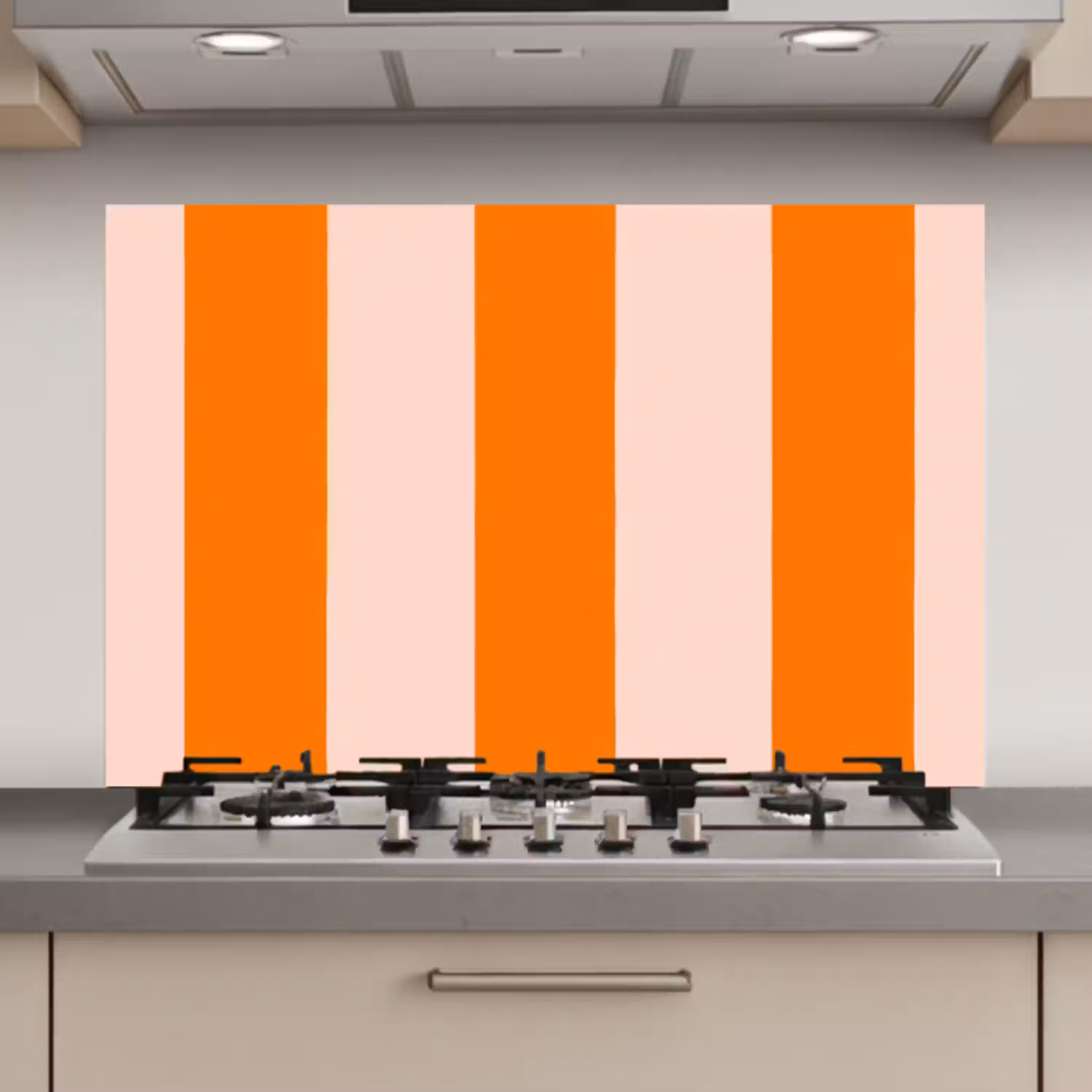 Strepen - Modern - Oranje keuken achterwand spatscherm klein 900 -3d_website