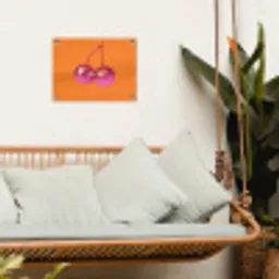 Discoballen - Kers - Spiegels - Roze tuinposter los doek klein -sfeer7