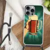 Bierglas - Schuim - Retro - Groen Hoesje iPhone 16 Pro Max met koord klein -sfeer4