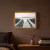 Loopbrug - Hout - Strand - Zee Light Box met batterij (Wandlamp) middel -sfeer4