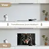 Dieren - Wolf - Portret - Zwart - Bruin keuken achterwand spatscherm klein -voor_na_NL