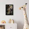 Marmer - Zwart - Goud - Abstract fotolijst zwart zonder passe partout klein -usfeer4_kinderkamer