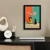 Retro - Jongen - Hond - Rood - Groen fotolijst zwart zonder passe partout klein -sfeer1