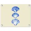 Schelpen - Blauw - Beige tuinposter los doek klein -3d