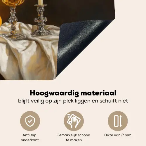 Fruit -  Stilleven - Wijn - Kaars Inductie beschemer met haakjes klein -ky-onderkant-nl