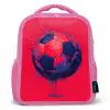 Voetbal - Verf - Blauw - Rood Kinderrugzak - Roze middel -3d