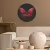 Vlinder - Rood - Minimalistisch Akoestische PET Vilt - Rond klein -sfeer1
