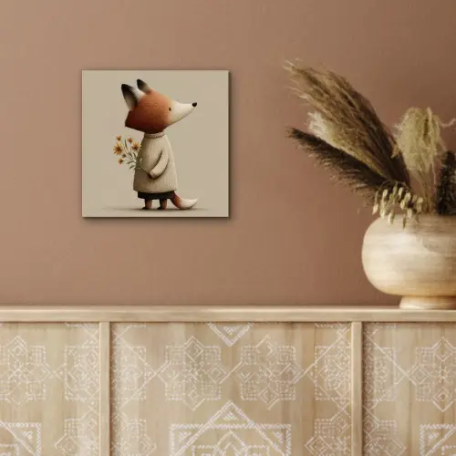 Vos - Gele bloemen - Minimalistisch aluminium wit klein -sfeer4