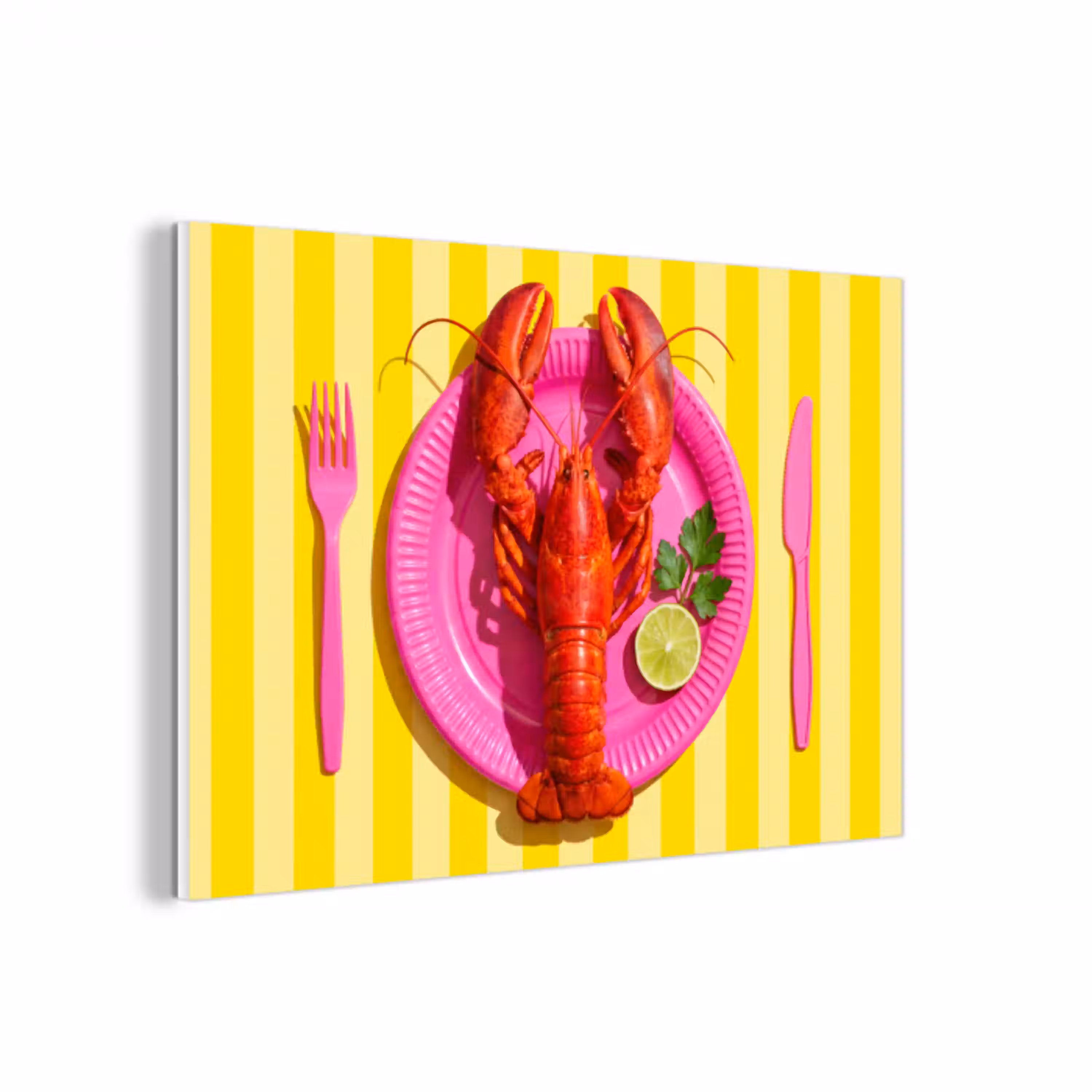 Eten - Roze - Geel - Modern - Culinaire forex 5mm xxl -3d