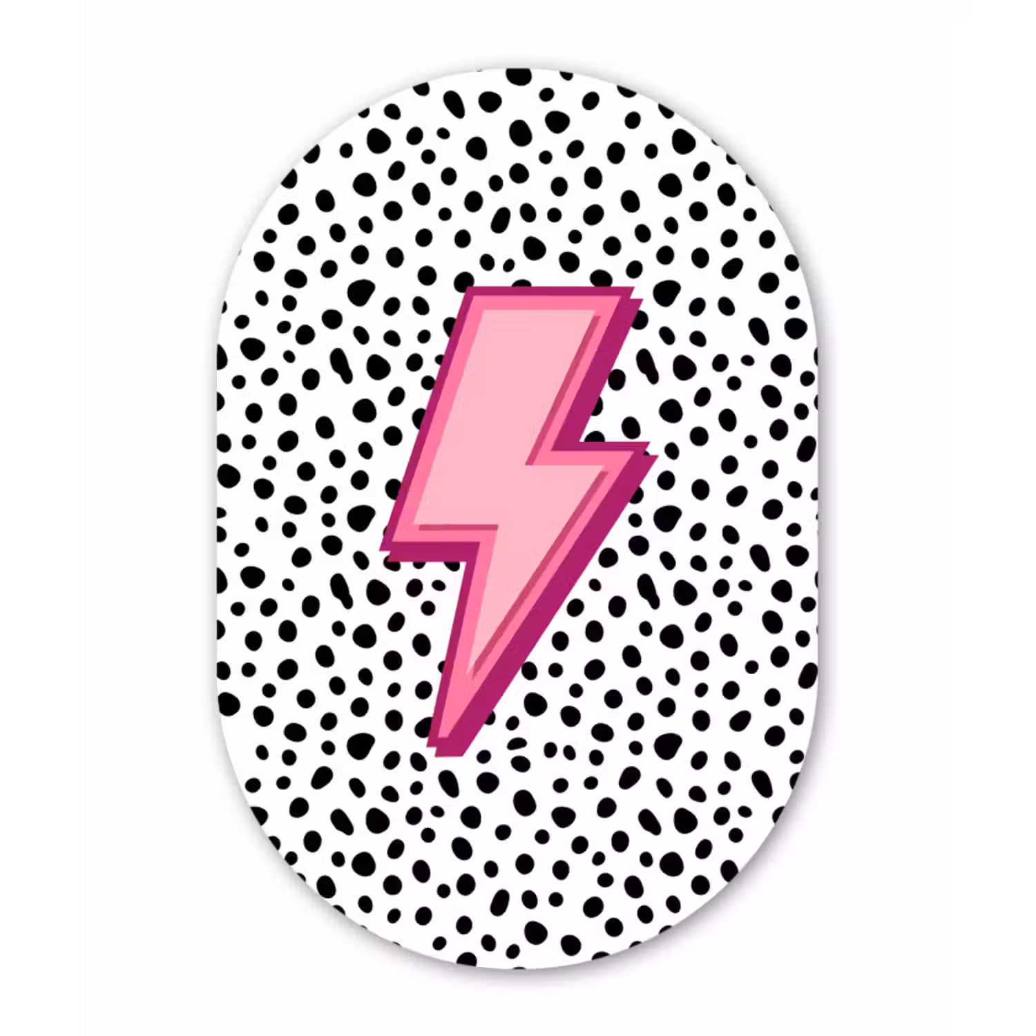 Alu-Dibond-Bild Oval - Blitz - Rosa - Punkte