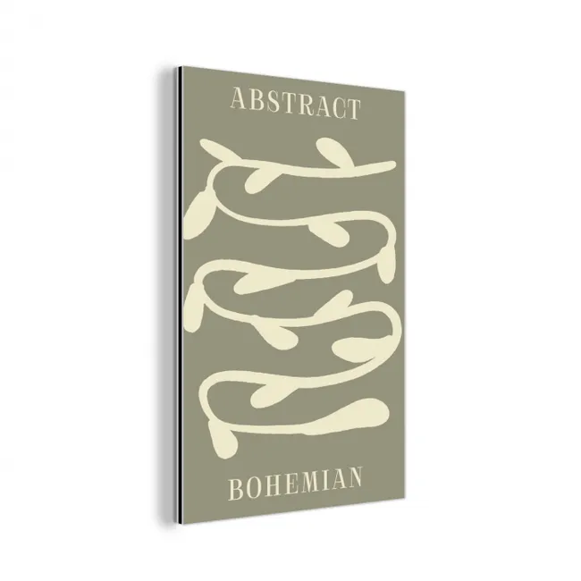 Bohemian - Planten - Groen - Abstract aluminium wit klein -3d