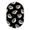 Oesters - Vissen - Blauw - Goud Wandcirkel Ovaal Glas middel -3d