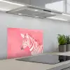 Zebra - Pink - Verf keuken achterwand spatscherm klein -3d_schuin