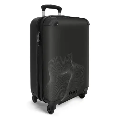 Abstract - Zwart/Wit golfpatroon NBS - Handbagage koffer - Kinderen Unisex middel -productfoto_3d
