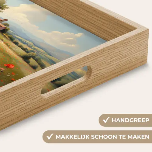 Klaprozen - Rood - Heuvels - Landschap Dienblad Rechthoek middel -USP_HandgreepNL