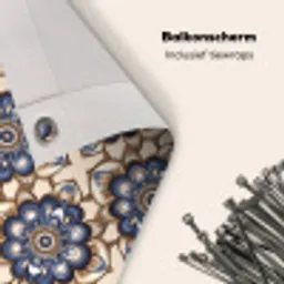Floraal - Ornament - Blauw Balkonbeschermer Duitsland klein 596 -closeup_NL