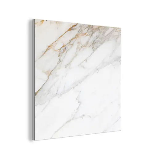 Marmer - Steen - Wit - Goud - Marmerlook - Steen - Luxe aluminium wit klein -3d